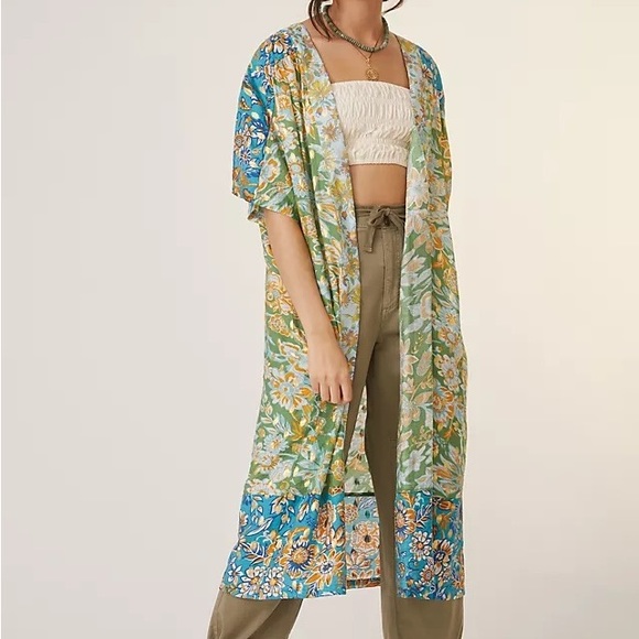 ✨ Anthropologie Floral Kimono Duster - Picture 1 of 5